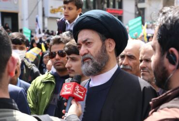حضور آیت الله سیدحسن عاملی در راهپیمایی روز جهانی قدس