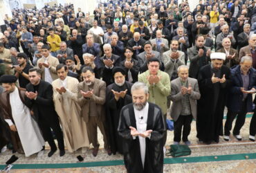 نماز طلب باران به امامت آیت الله عاملی اقامه شد